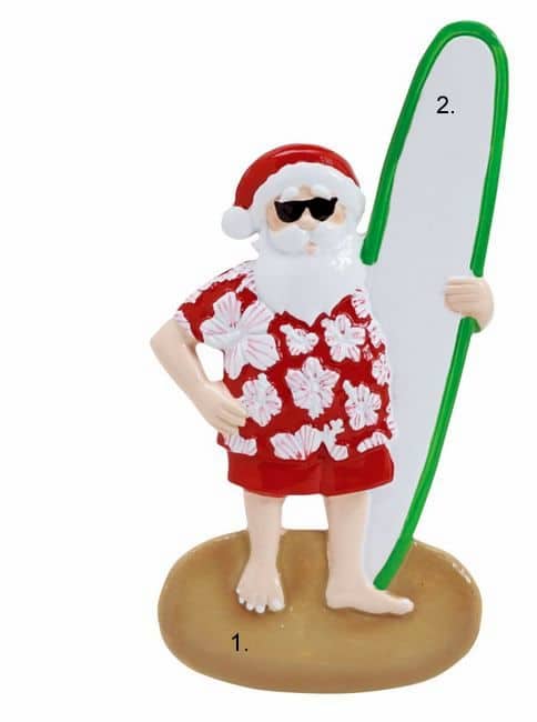 Santa Surfer Tropical Beach Ornament Winterwood Gift Christmas Shoppes