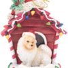 Pomeranian Dog with Santa Hat Ornament