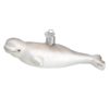 Beluga Whale Glass Ornament