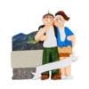 Mountain Couple Vacation Travel Ornament