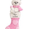Baby's 1st Christmas Girl Bear in Stocking Ornament