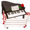 Piano with Music Sheet Ornament