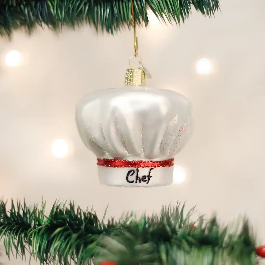 Chef's Hat Glass Ornament
