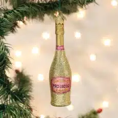 Prosecco Bottle Glass Ornament